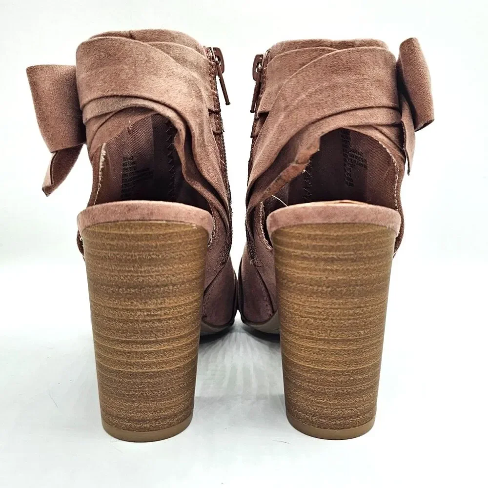LC Lauren Conrad Mauve Ankle Boots Side Bow Zip Women’s 6.5 Feminine